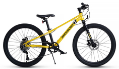 Подростковый велосипед Maxiscoo 7Bike Pro Disc 24" (2024) Желтый 24