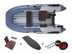 Комплект надувная лодка НДНД Grouper 310 Премиум (серо-синий)