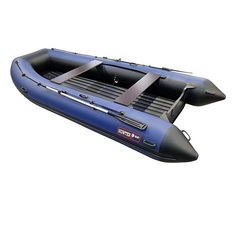 Лодка Хантер 420 А, синий/черный, с надувным дном No Brand