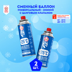 Газовый баллон для горелки NIKA 220 г, до -25С, 2 шт 220г