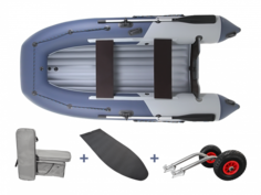 Комплект надувная лодка НДНД Grouper 310 Комфорт (серо-синий)