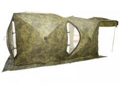 Палатка Стэк ДУБЛЬ 3 Т (Трехслойная) камуфляж с навесом 396-719