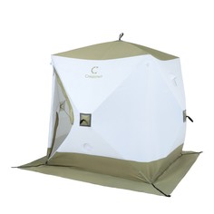 Палатка зимняя куб Следопыт Premium, 2,1х2,1 м, 4-х местная, цвет белый/олива 9316779