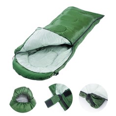 Спальный мешок туристический, 220х75 см, 9338122, зеленый No Brand