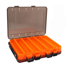 Коробка рыболовная Kushiro, 20,3x15x4,2см, двусторонняя, оранжевая (10 отделений)