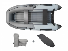 Комплект надувная лодка НДНД Grouper 335 Элит (серо-графитовый)