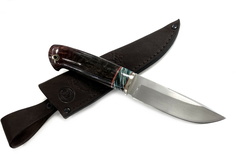 Нож Мастерская Семина Соболь, Bohler S390, литье мельхиор, ценные породы дерева