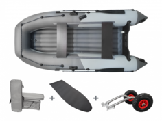 Комплект надувная лодка НДНД Grouper 335 Комфорт (серо-графитовый)