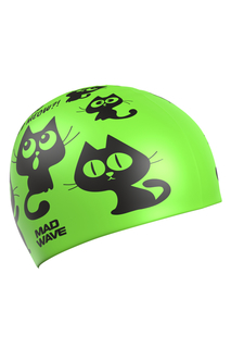 Юниорская силиконовая шапочка CATS one size зеленый Mad Wave