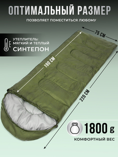 Спальный мешок одеяло туристический для похода и рыбалки No Brand
