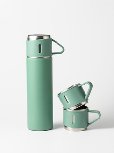 Термос для чая и кофе Travel Friendly с кружками, 500 мл, зеленый