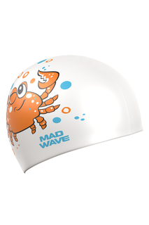 Юниорская силиконовая шапочка CRAB one size белый Mad Wave