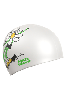 Юниорская силиконовая шапочка DAISY one size белый Mad Wave