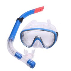 Набор для плавания маска+трубка E33110-1 ПВХ, синий Спортекс