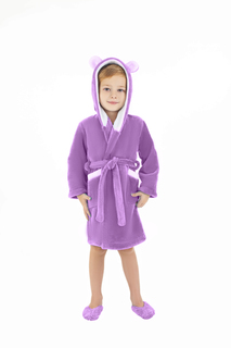 Халат детский махровый с капюшоном S-Family 93-м Цвет фиолетовый размер 86
