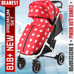 Прогулочная коляска Dearest 818 Plus NEW White Premium Set Minnie с сумкой для мамы