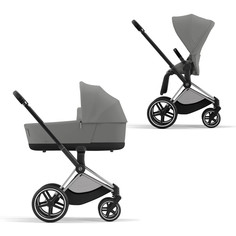 Коляска детская 2 в 1 Cybex Priam-4-mix, MirageGrey СР4-Chrome-Black-MirageGrey