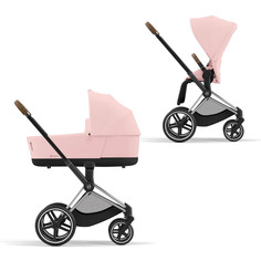 Коляска детская Cybex Priam IV Коляска 2 в 1, шасси IV Chrome Brown Peach Pink