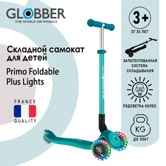 Самокат Globber PRIMO FOLDABLE PLUS LIGHTS, Зеленый