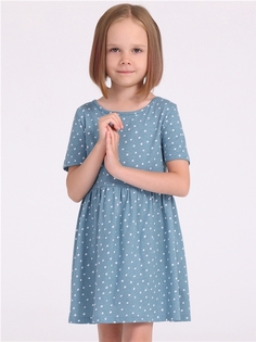 Платье детское Апрель 1ДПК3998001н, белые пятнышки на бирюзе, 110
