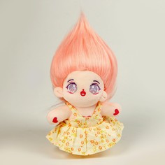 Кукла Идол розовые волосы в желтом платье No Brand