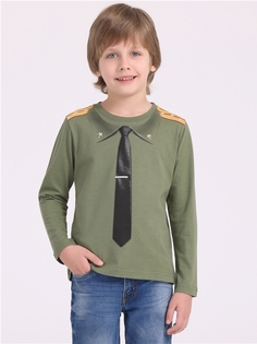 Лонгслив детский Апрель 1ПДЛД3533001, оливковый240 Галстук и погоны на темном, 116