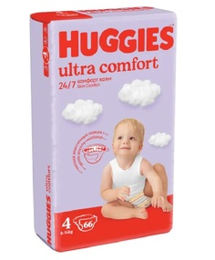 Подгузники Huggies Ultra Comfort 4 (8-14 кг) 66 шт