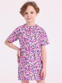 Платье детское Апрель 256дев001нД1Р, сердечки на розовом, 104