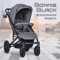 Коляска детская прогулочная Farfello Bonnie black, BB2, цвет дымчатосерый