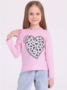 Лонгслив детский Апрель 349дев001Д1У, светло-розовый14 Принтованное сердце, 110