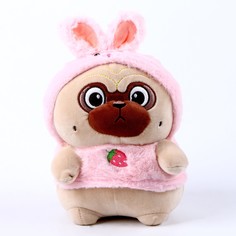 Мягкая игрушка Мопс, 9716901, коричневый, 21 см No Brand