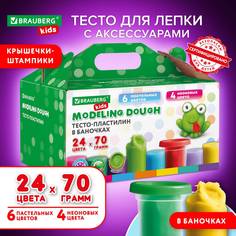 Пластилин-тесто для лепки Brauberg KIDS 106722 24 цвета 1680 г