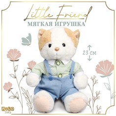 Мягкая игрушка Milo toys Little Friend, котик в голубом комбинезоне