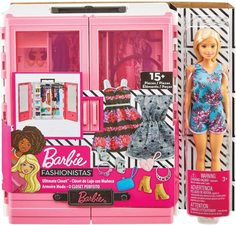 Кукла Barbie и Модный шкаф с одеждой
