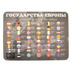 Накладка на стол ТПК Пчелка Флаги, 1092902, А3, Обучающая, 43х32 см, 400 мкм
