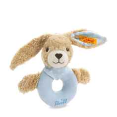 Мягкая игрушка Steiff Hoppel Rabbit Grip Toy blue Штайф погремушка-колечко Кролик Хоппель