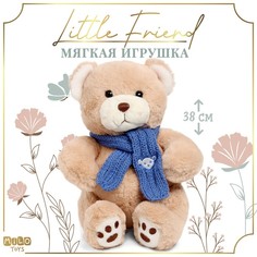 Мягкая игрушка Milo toys Little Friend, 9905635, мишка бежевый с синим шарфом