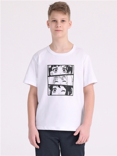 Футболка детская Апрель 228мал001Д3У, белый Три героя, 152