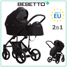 Коляска 2 в 1 Bebetto Magnum LIGHT 05, черный, рама черная