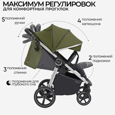 Прогулочная коляска Sweet Baby Contente с большими колесами Grass Green, 6м+