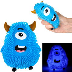 Игрушки-антистресс 1toy Йо-Ёжики, синий Монстр 10 см, со светом