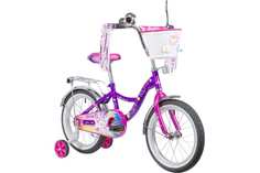 Велосипед NOVATRACK LITTLE GIRLZZ, 2023г, 90-115 см, фиолетовый