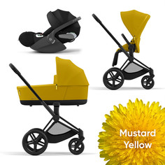 Коляска Cybex Priam IV 3 в 1 шасси IV Matt Black/Mustard Yellow