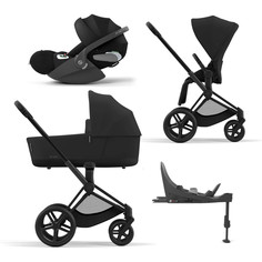 Коляска детская 4 в 1 Cybex Priam IV, шасси IV Matt Black, Sepia Black