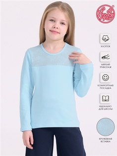 Лонгслив детский Апрель 700дев804Д2Р, светло-голубой109+букеты светло-голубой, 146