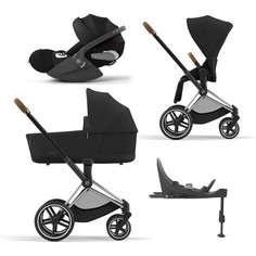 Коляска детская 4 в 1 Cybex Priam IV, шасси IV Chrome Brown, Sepia Black