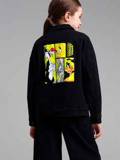 Куртка джинсовая детская PlayToday 12441051, черный, 140