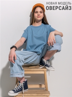 Футболка Детская Апрель 274дев001д2р, Серо-голубой250, 164