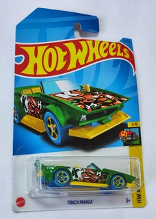 Машинка Hot Wheels базовой коллекции TRACK MANGA зеленая C4982/HKH45