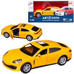 Машинка металл Abtoys АвтоСити 1:36 Седан купе инерц, двери откр, свет-звук C-00523/желтый